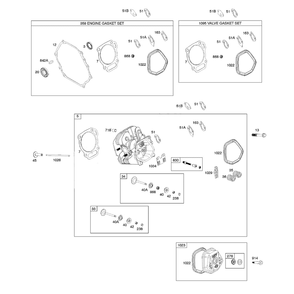 Engine >> Cylinder Head/Gasket Sets Diagram and Parts List for  Briggs and Stratton Generator